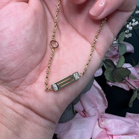 Armkette Strass Modeschmuck gold, nahansicht.