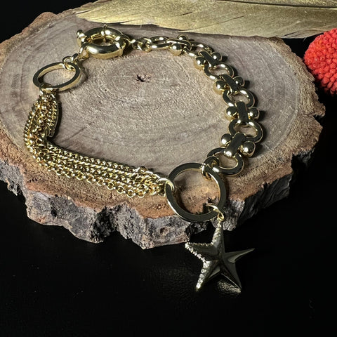 Gold Armkette Damen frontansicht