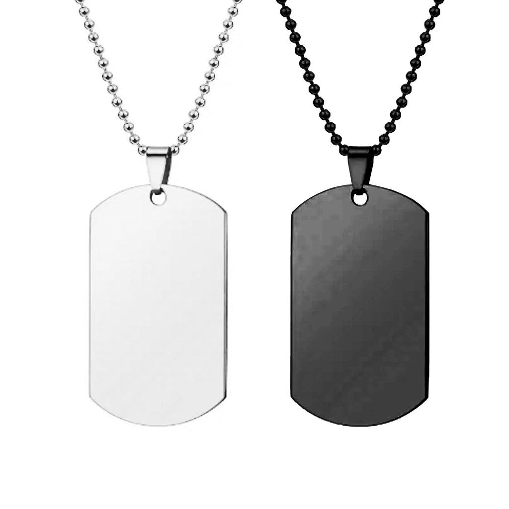 Dog tag silber und schwarz mit ketten.