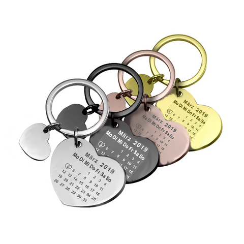 Schlüsselanhänger Herz Gravur - personalisierbares Geschenk Hochzeit Jahrestag