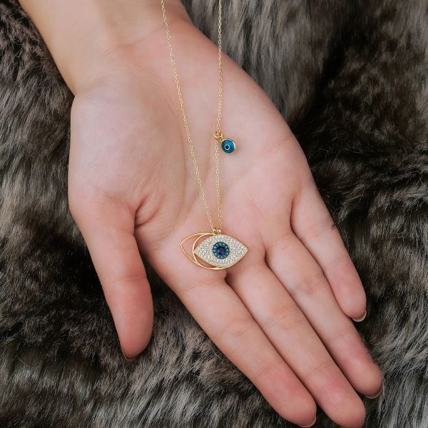 amulett LILLYS Nazar | – Silber 925 LILLYSKETTE® Zirkonia Halskette Auge blaues kette
