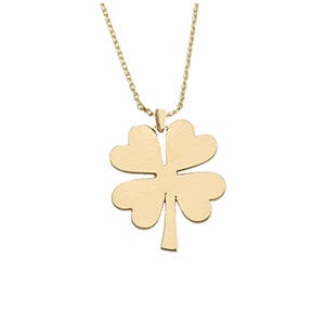 Kette mit kleeblatt gold frontansicht